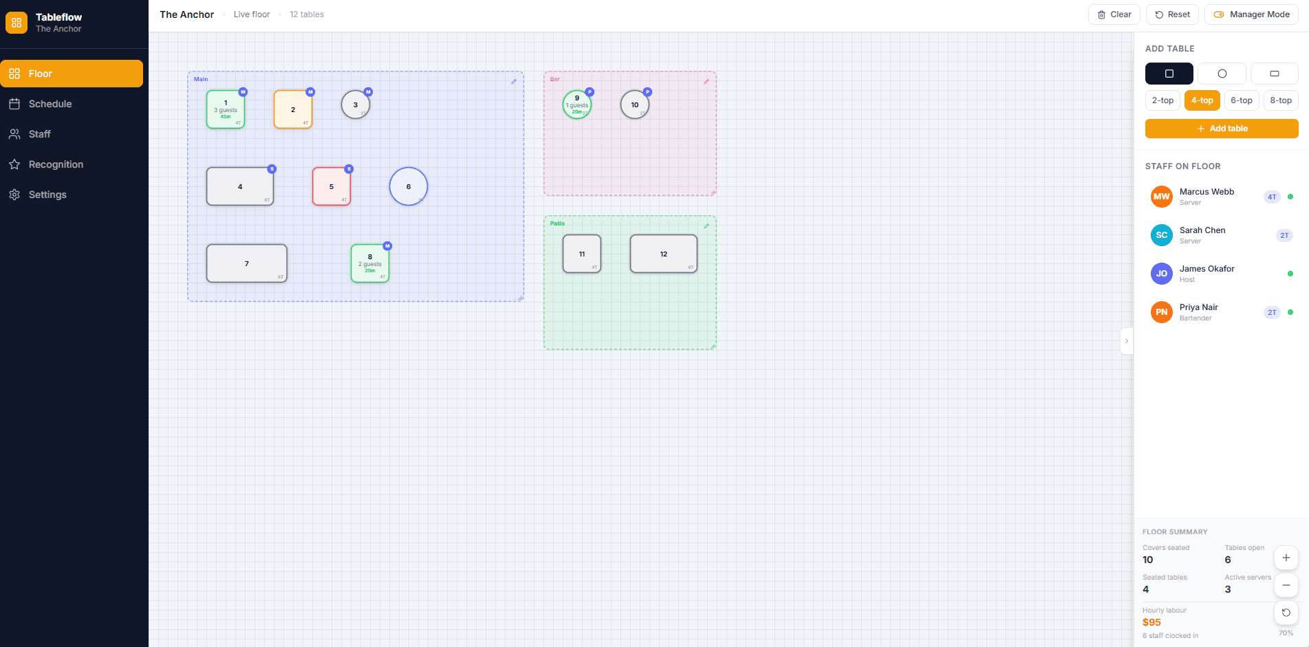 TableFlow screenshot